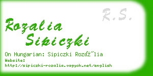 rozalia sipiczki business card